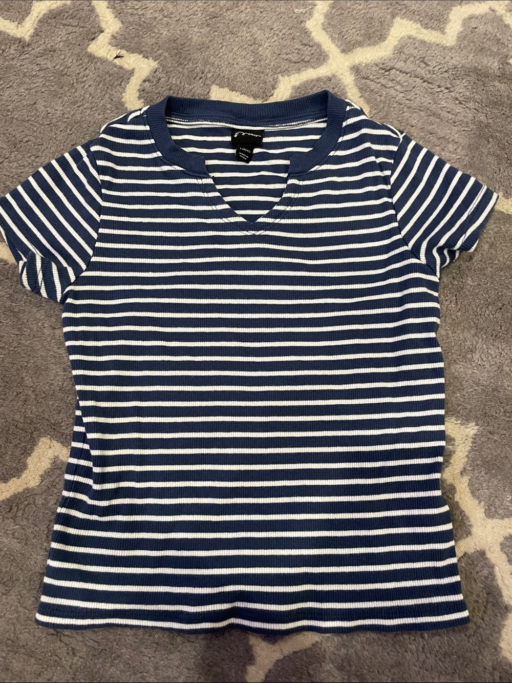 Art Class Navy & White Striped Short Sleeve Tee